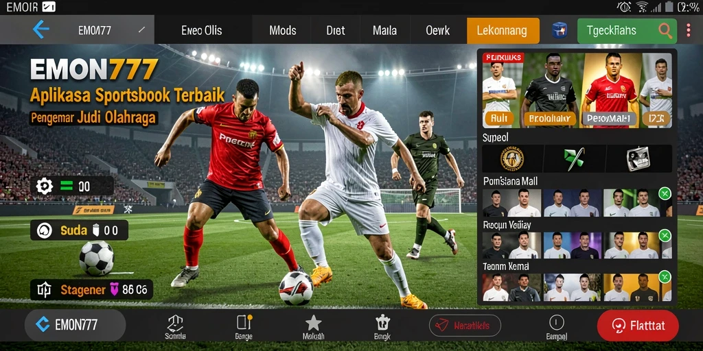 Tampilan antarmuka dan gameplay Sportsbook EMON777 yang menarik.