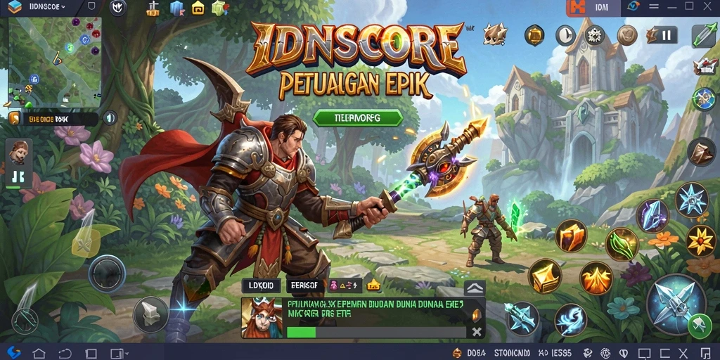 Tampilan menarik gameplay IDNSCORE dalam dunia MMORPG yang memukau.