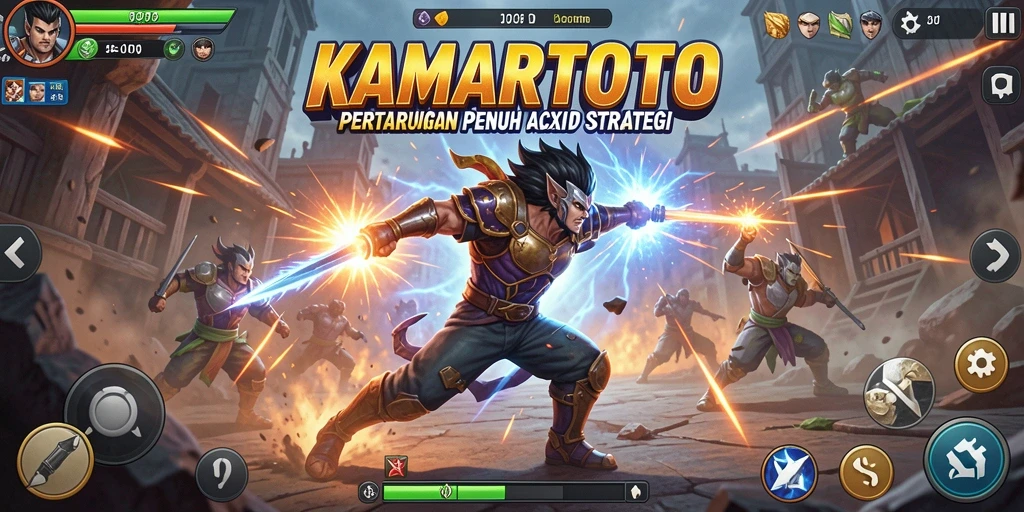 Tampilan gameplay KAMARTOTO dengan aksi pertarungan mendebarkan.