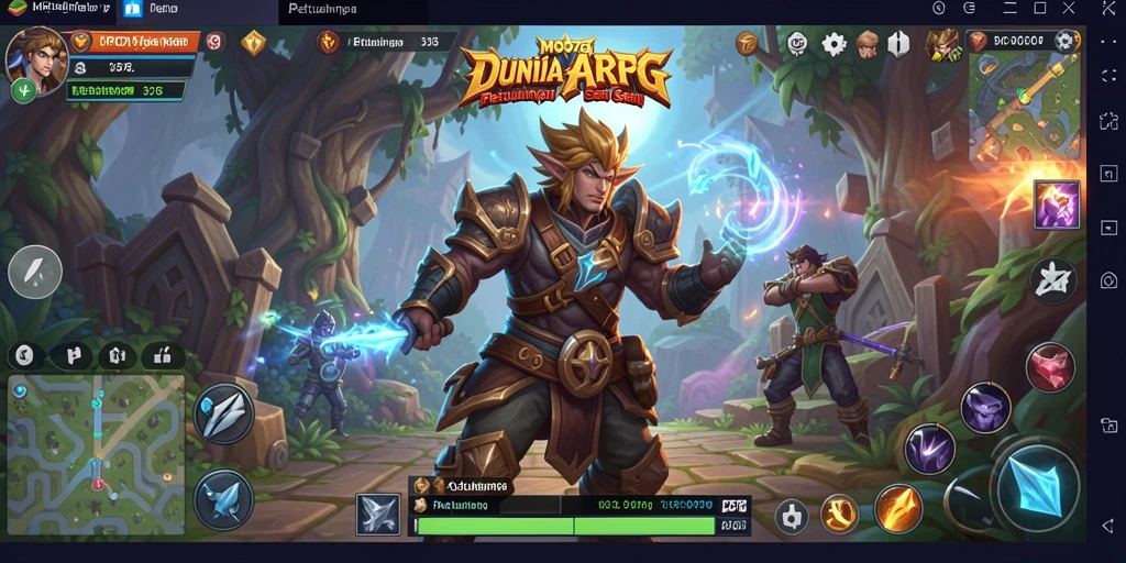 Gameplay MPO76 menampilkan pertarungan seru di dunia fantasi.