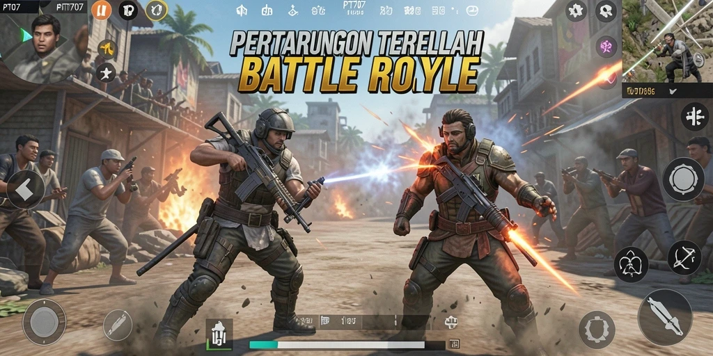 Gameplay seru dan intens di PT707 battle royale.