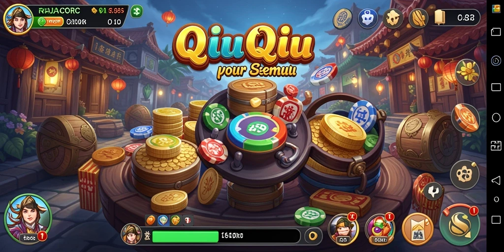Screenshoot utama RAJACORC dengan gameplay QiuQiu yang seru.
