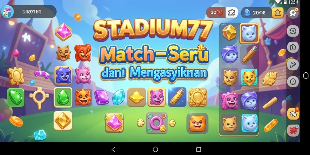 Tampilan gameplay seru dalam STADIUM77 yang penuh warna.