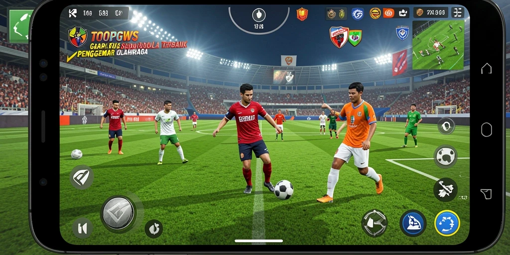 Tampilan menarik dari gameplay TOOPGWS yang penuh aksi sepak bola.